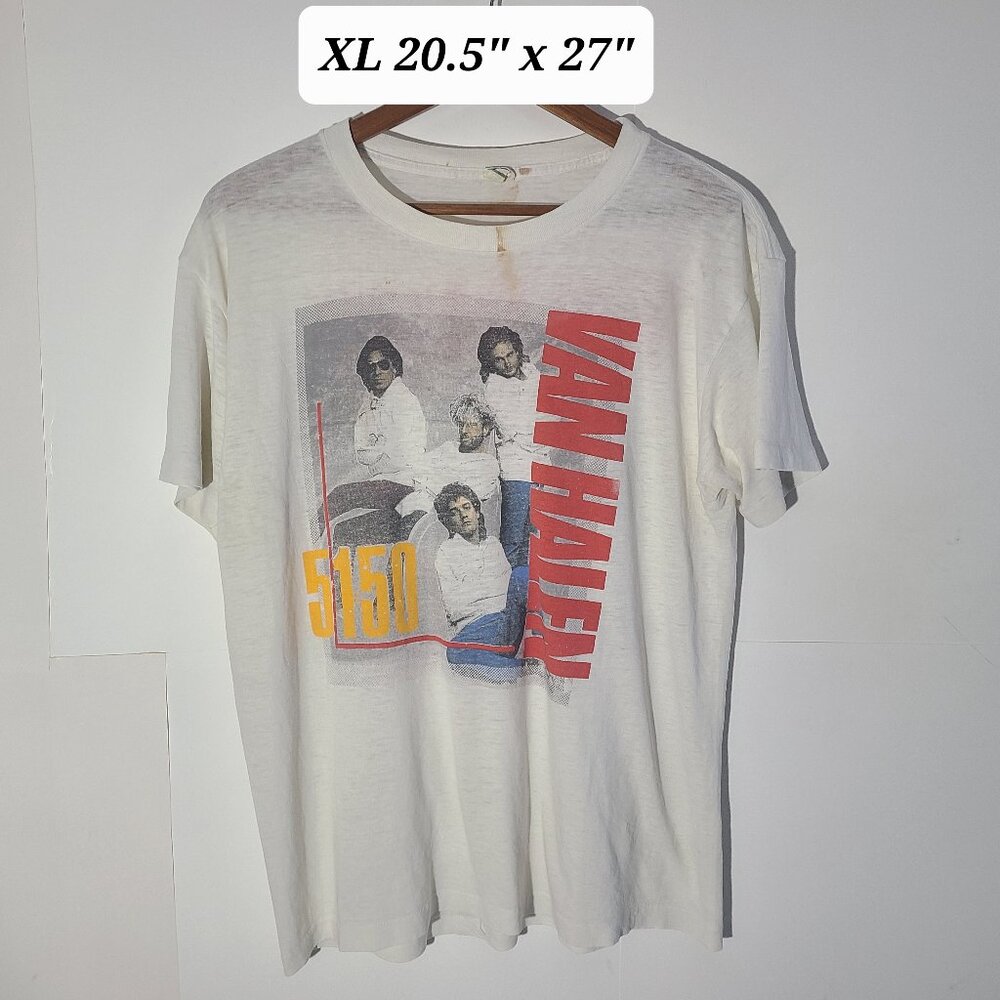 Vintage 1986 Van Halen 5150 North American Tour Distressed Thin XL Tee Made/USA